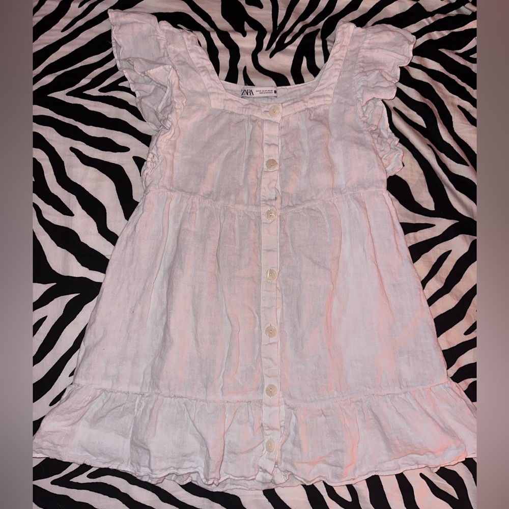 ZARA Linen Babydoll Dress in Size XS